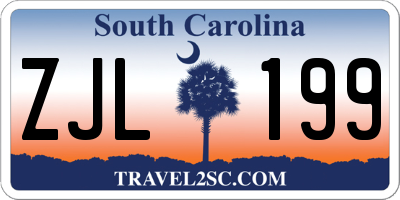 SC license plate ZJL199