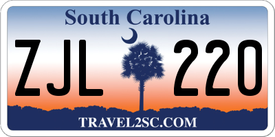 SC license plate ZJL220