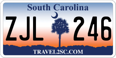 SC license plate ZJL246