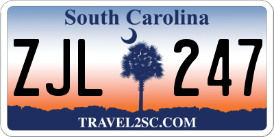 SC license plate ZJL247