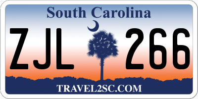 SC license plate ZJL266
