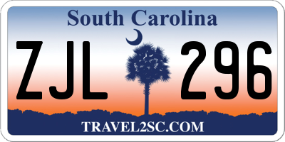 SC license plate ZJL296