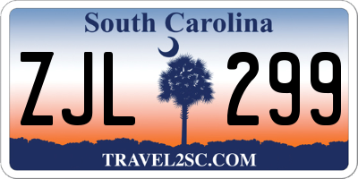 SC license plate ZJL299