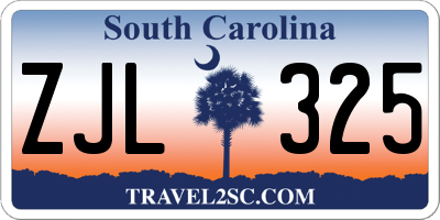 SC license plate ZJL325