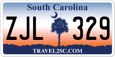 SC license plate ZJL329
