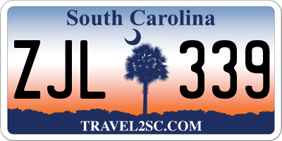 SC license plate ZJL339