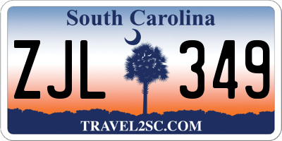 SC license plate ZJL349