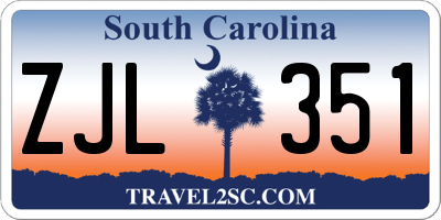 SC license plate ZJL351