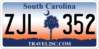 SC license plate ZJL352