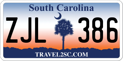 SC license plate ZJL386