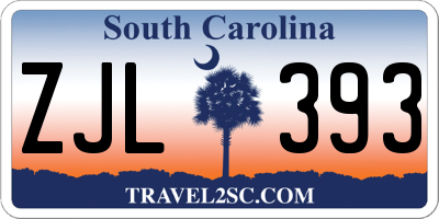 SC license plate ZJL393