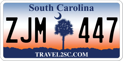 SC license plate ZJM447