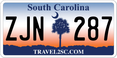 SC license plate ZJN287