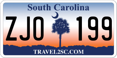 SC license plate ZJO199