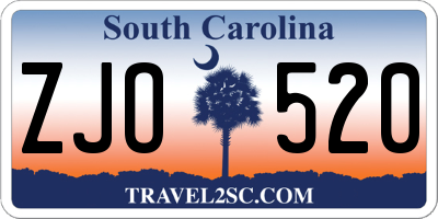 SC license plate ZJO520
