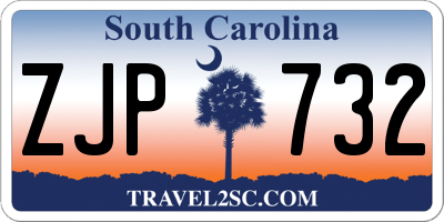 SC license plate ZJP732