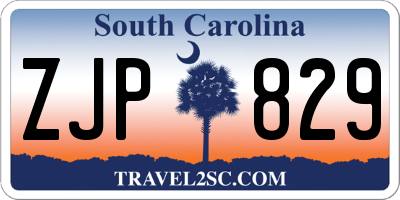 SC license plate ZJP829