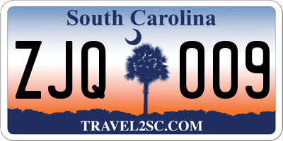 SC license plate ZJQ009