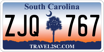 SC license plate ZJQ767