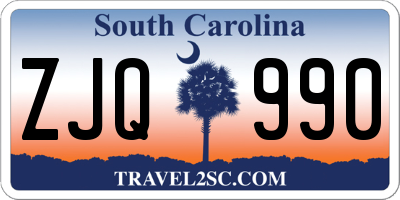 SC license plate ZJQ990
