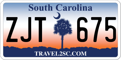 SC license plate ZJT675