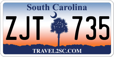 SC license plate ZJT735