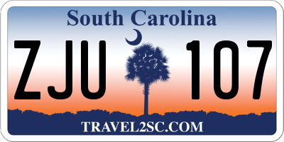 SC license plate ZJU107