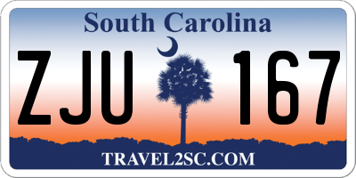 SC license plate ZJU167