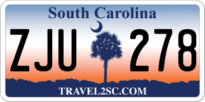 SC license plate ZJU278