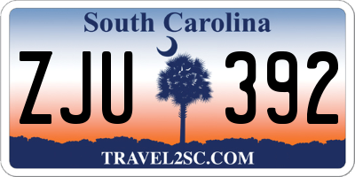 SC license plate ZJU392
