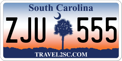 SC license plate ZJU555
