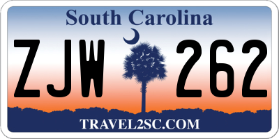 SC license plate ZJW262