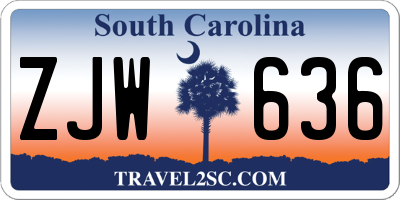 SC license plate ZJW636