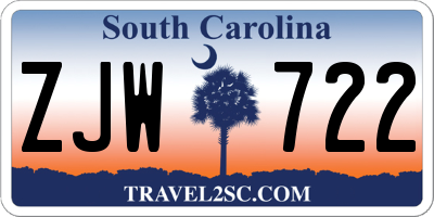 SC license plate ZJW722