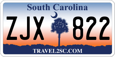 SC license plate ZJX822