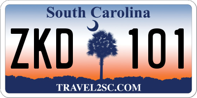 SC license plate ZKD101