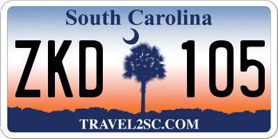 SC license plate ZKD105