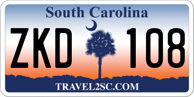 SC license plate ZKD108