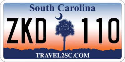 SC license plate ZKD110