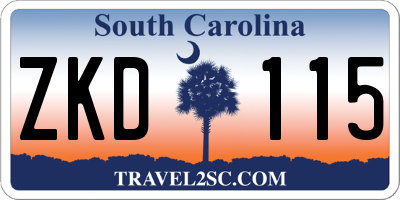 SC license plate ZKD115