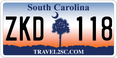 SC license plate ZKD118