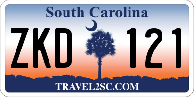 SC license plate ZKD121
