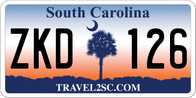 SC license plate ZKD126