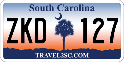 SC license plate ZKD127