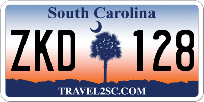 SC license plate ZKD128