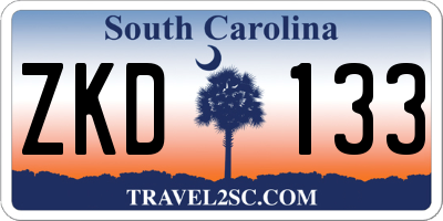 SC license plate ZKD133