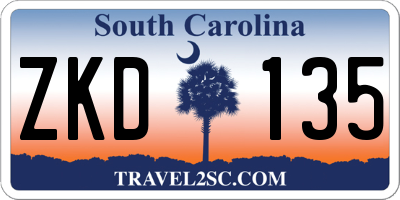 SC license plate ZKD135
