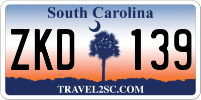 SC license plate ZKD139