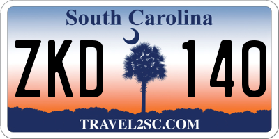 SC license plate ZKD140