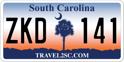 SC license plate ZKD141